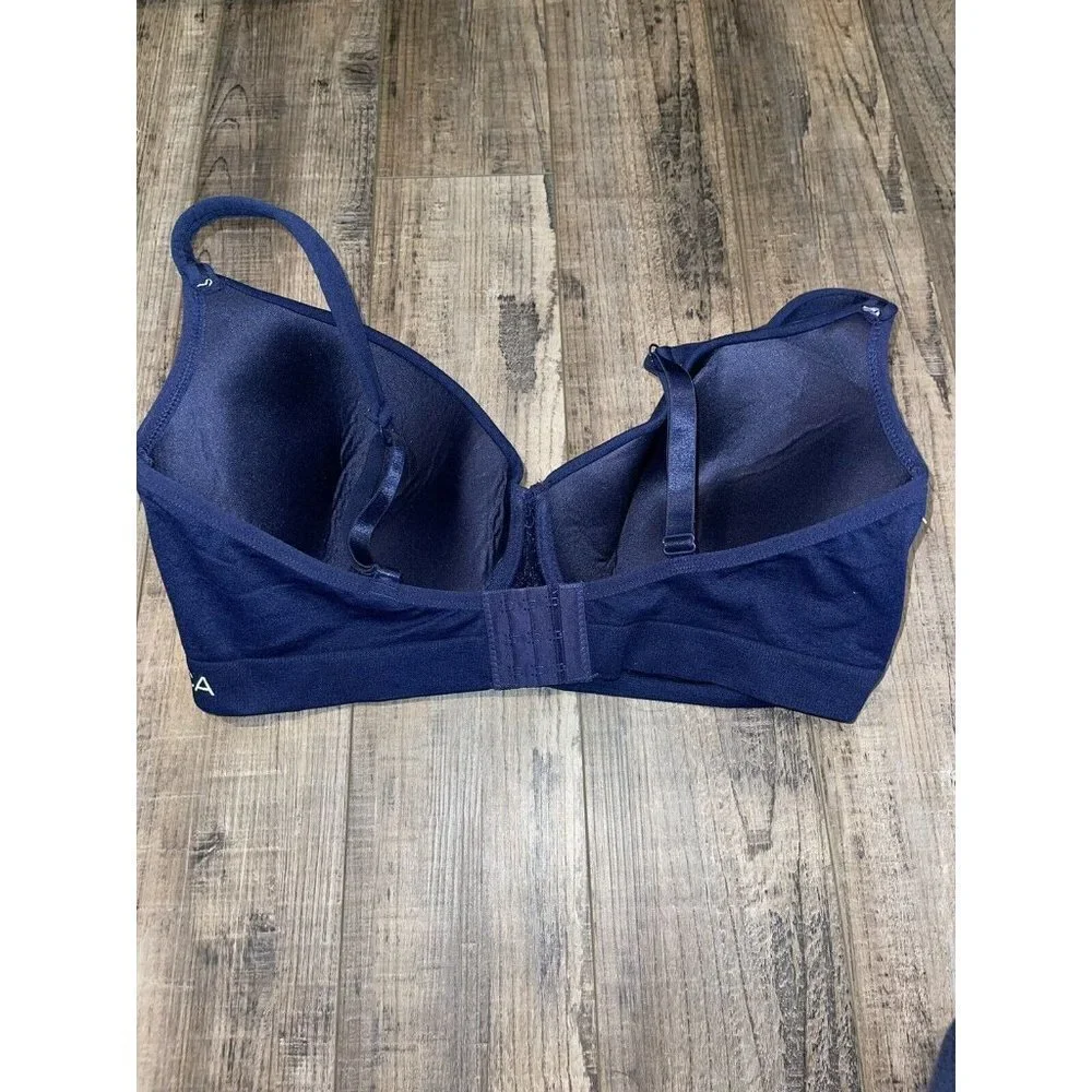 𝅺NAUTICA Intimates Bra 40DD Navy Blue Super Soft & Stretchy EUC (D1)